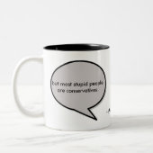John Stuart Mill Citaat domme mensen conservatieve Tweekleurige Koffiemok (Links)
