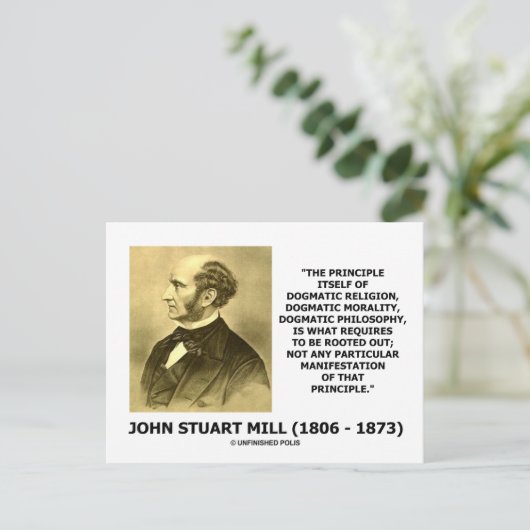 John Stuart Mill Dogmatic Religion Morality Quote Briefkaart (Staand voorkant)