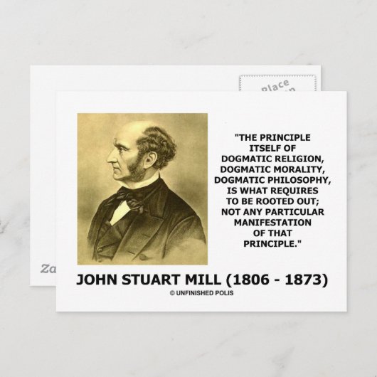John Stuart Mill Dogmatic Religion Morality Quote Briefkaart (Voorkant / Achterkant)