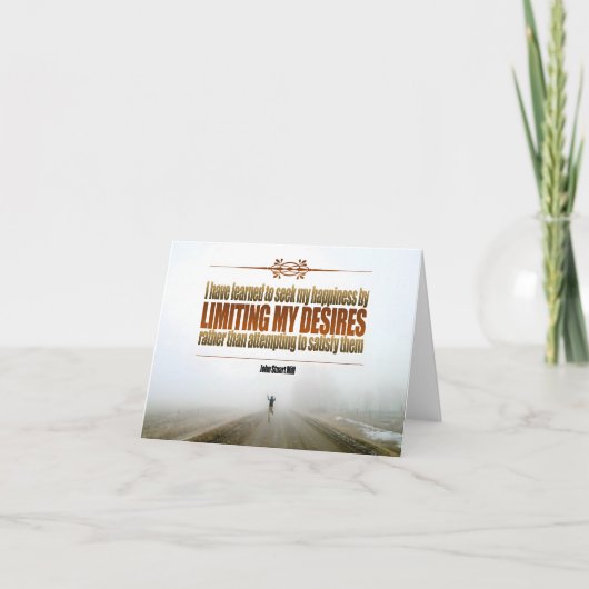 John Stuart Mill Inspirerend citaat "Happiness" Bedankkaart (Voorkant)