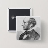 John Stuart Mill Vierkante Button 5,1 Cm (Voorkant /achterkant)