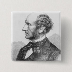 John Stuart Mill Vierkante Button 5,1 Cm