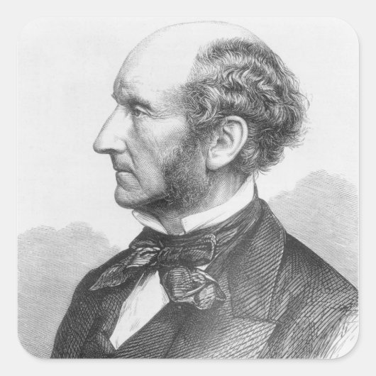 John Stuart Mill Vierkante Sticker (Voorkant)