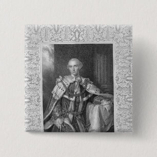 John Stuart, Third Earl of Bute, gegraveerd Vierkante Button 5,1 Cm