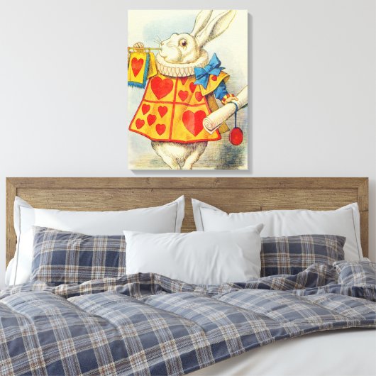 John Tenniel | Witte konijn Canvas Afdruk (Insitu (Slaapkamer))