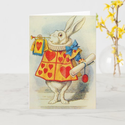 John Tenniel | Witte konijn Kaart (Gele Bloem)