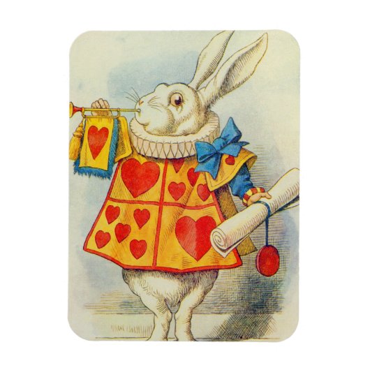 John Tenniel | Witte konijn Magneet (Verticaal)