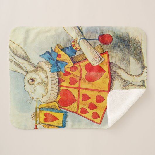 John Tenniel | Witte konijn Sherpa Deken (Voorkant (horizontaal))