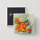 John Tenniel | Witte konijn Vierkante Button 5,1 Cm (Voorkant /achterkant)