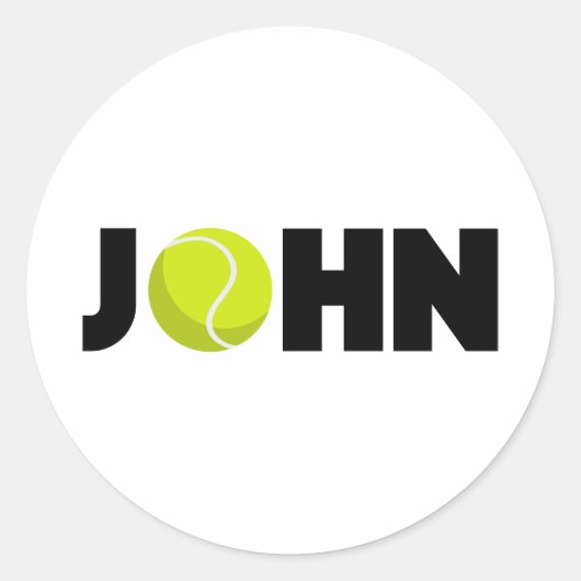 John Tennis Ronde Sticker (Voorkant)