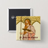 John the Baptist (RLS 06) Vierkante Button 5,1 Cm (Voorkant /achterkant)