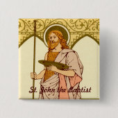 John the Baptist (RLS 06) Vierkante Button 5,1 Cm (Voorkant)