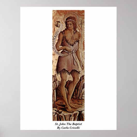 John The Baptist van Carlo Crivelli Poster (Voorkant)