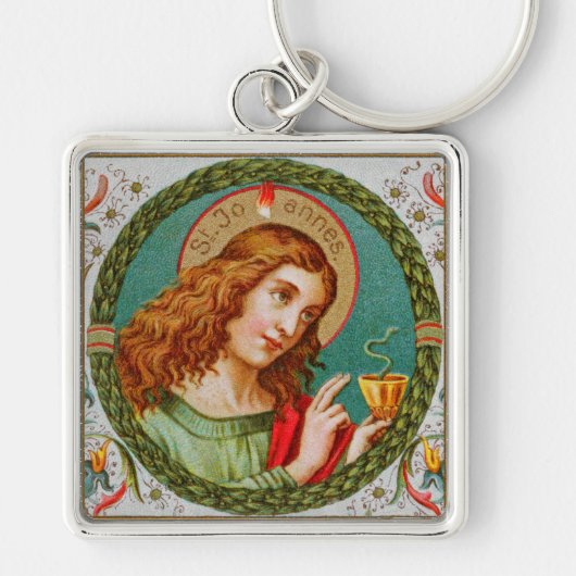 John the Evangelist (JMAS 06) Square Metal Sleutelhanger (Voorkant)