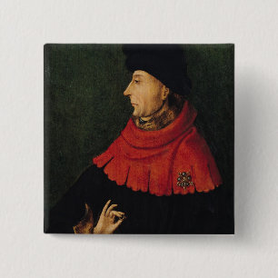 John the Fearless Duke of Burgundy Vierkante Button 5,1 Cm