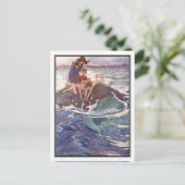 John Tries haalt een zeemeermin van Alice B. Woodw Briefkaart (Staand voorkant)