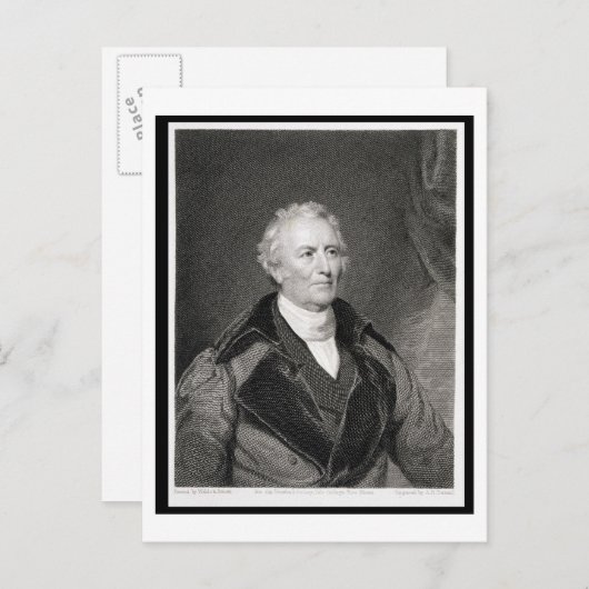 John Trumbull (1756-1843), gegraveerd door Asher B Briefkaart (Voorkant / Achterkant)