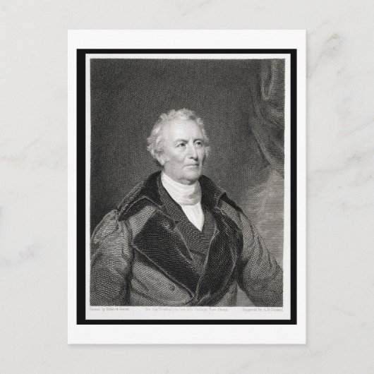 John Trumbull (1756-1843), gegraveerd door Asher B Briefkaart (Voorkant)