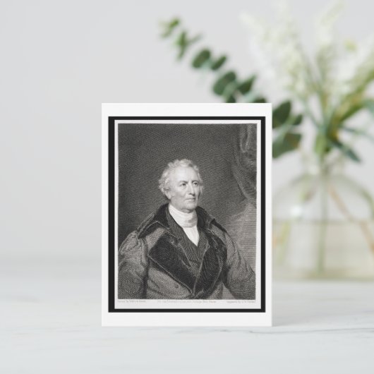 John Trumbull (1756-1843), gegraveerd door Asher B Briefkaart (Staand voorkant)