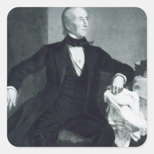 John Tyler, 10de President van de Verenigde Staten Vierkante Sticker (Voorkant)