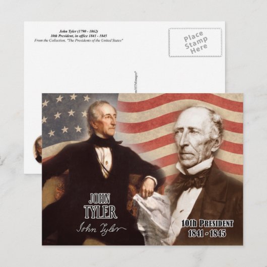 John Tyler - 10de President van de VS Briefkaart (Voorkant / Achterkant)