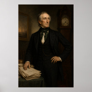 John Tyler-studieportret vintage presidentieel Poster