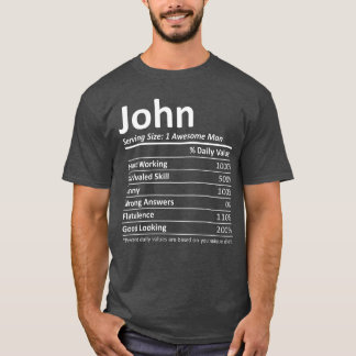 JOHN Voeding Grappige Verjaardag Gepersonaliseerde T-shirt