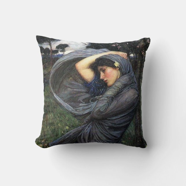 John W. Waterhouse Pre-Raphaelite Boreas Pillow Kussen (Voorkant)