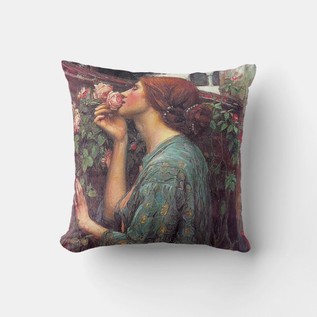 John W. Waterhouse Pre-Raphaelite Rozenkussen Kussen (Voorkant)