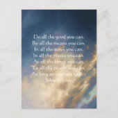 John Wesley Living Quote met Blue Sky Clouds Briefkaart (Voorkant)