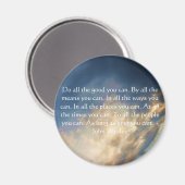 John Wesley Living Quote met Blue Sky Clouds Magneet (Voorkant / Achterkant)