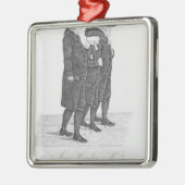 John Wesley loopt in Edinburgh tussen James Metalen Ornament (Links)