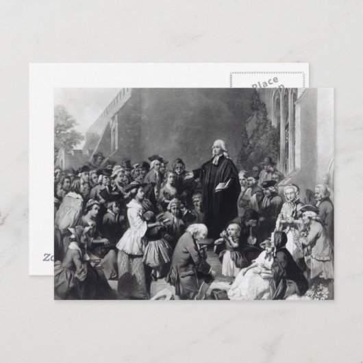 John Wesley preaching Briefkaart (Voorkant / Achterkant)