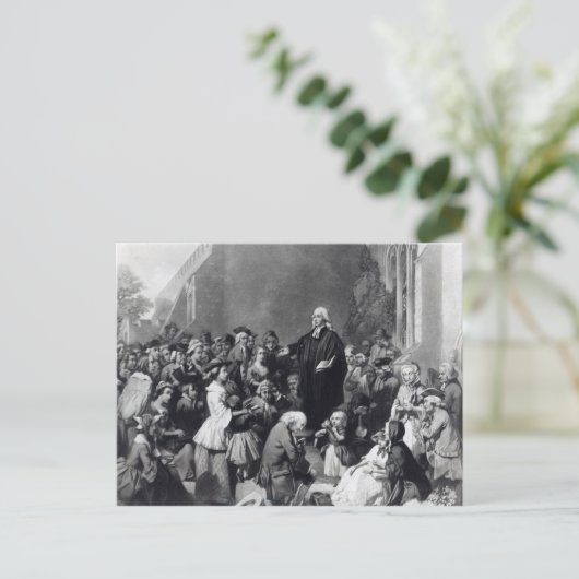 John Wesley preaching Briefkaart (Staand voorkant)