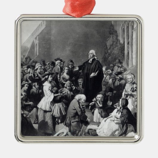 John Wesley preaching Metalen Ornament (Voorkant)