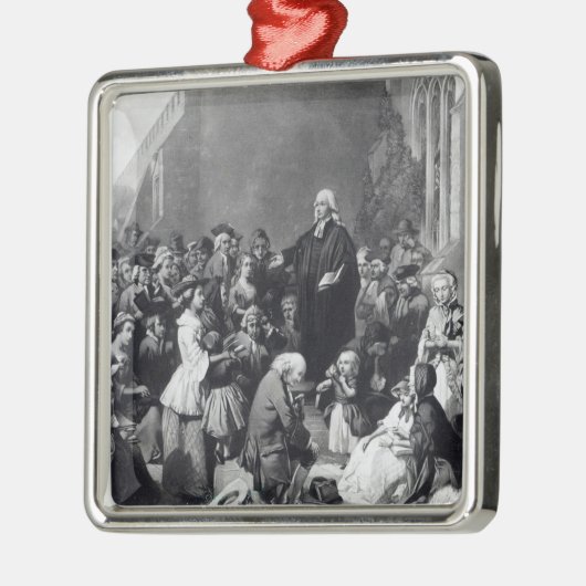 John Wesley preaching Metalen Ornament (Links)