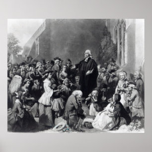 John Wesley preaching Poster