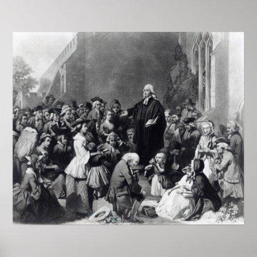 John Wesley preaching Poster (Voorkant)