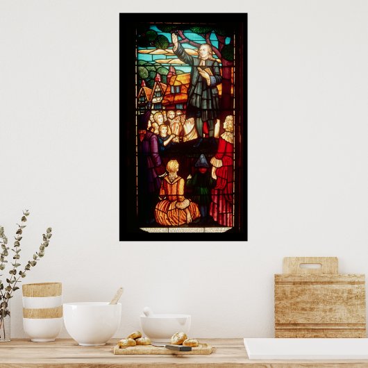 John Wesley Preaching the Gospels in England Poster (Keuken)