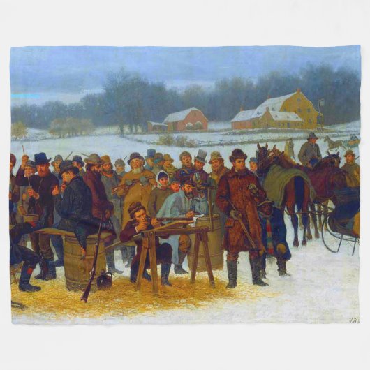 John Whetten Ehninger Turkey Shoot 1879 Fleece Deken (Voorkant (Horizontaal))