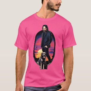 John Wick en zijn Trusty Dog Sunset Film T-shirt