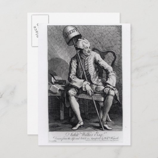 John Wilkes 1763 Briefkaart (Voorkant / Achterkant)