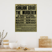 John Wilkes Booth Gezocht Poster (Keuken)