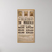John Wilkes Booth wilde poster Abe Lincoln moord Canvas Afdruk (Voorkant)