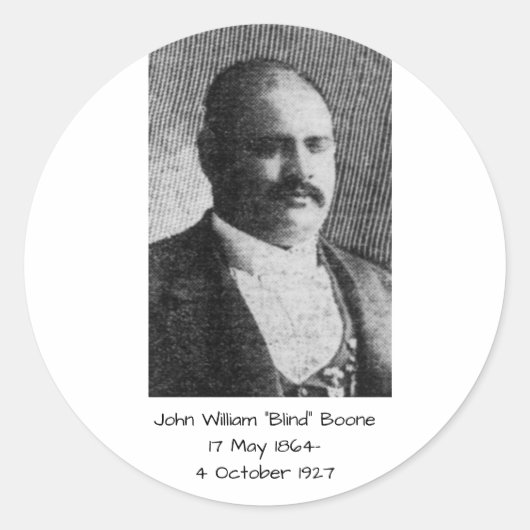 John William "Blind" Boone Ronde Sticker (Voorkant)