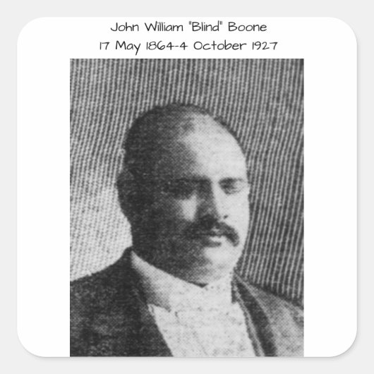 John William "Blind" Boone Vierkante Sticker (Voorkant)