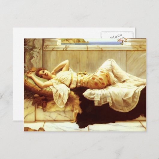 John William Godward- Liegende Briefkaart (Voorkant / Achterkant)