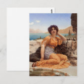 John William Godward met Violets Wreathed en Rob Briefkaart (Voorkant / Achterkant)