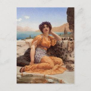 John William Godward met Violets Wreathed en Rob Briefkaart