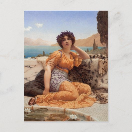 John William Godward met Violets Wreathed en Rob Briefkaart (Voorkant)